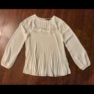 Eva Longoria NWOT White Blouse with Lace PXS